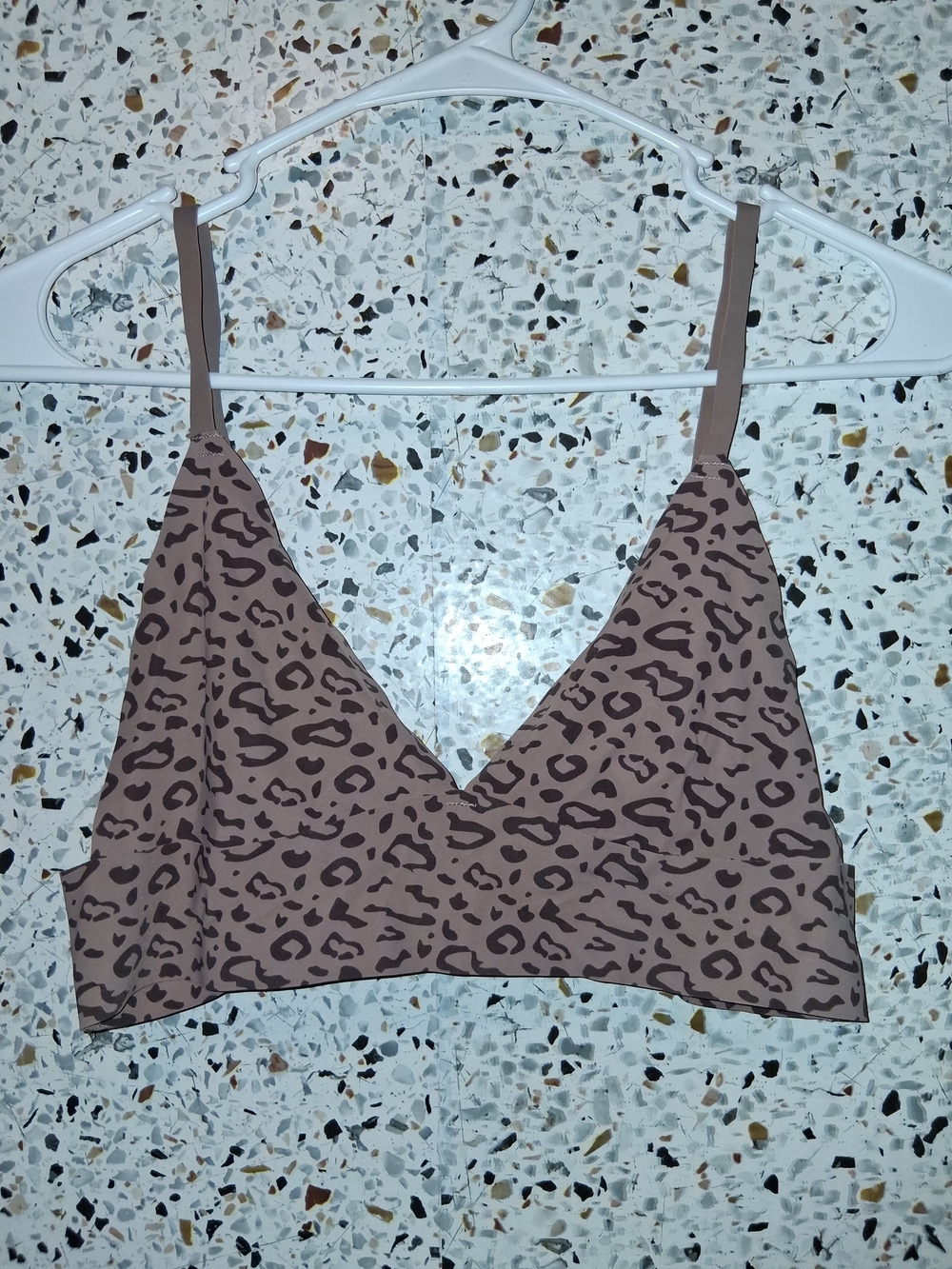 Leopard Print Buttersoft Bralette Size XL Unlined Wireless Brown